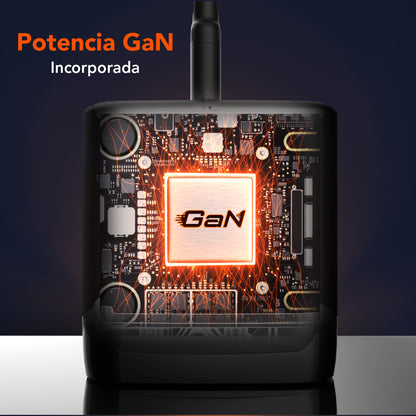 Kit Carga Rápida 35W  — Cargador GaN + Cable USB-C 60W 1 Metro Quamtum