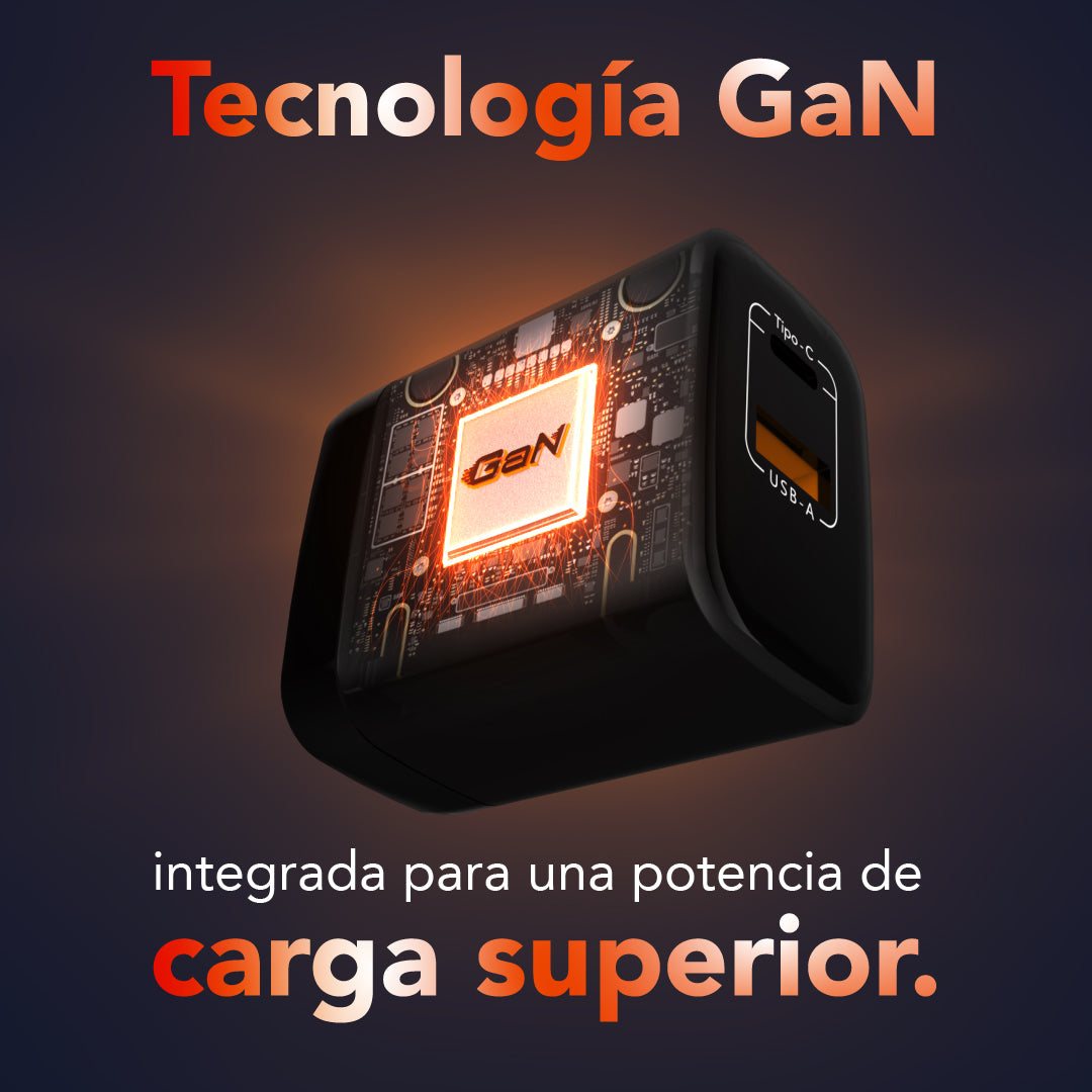 Kit Cargador Familiar 45W GaN — USB-C + USB-A con Cable Trenzado 2 Metros Quamtum