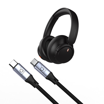 Kit Audífonos Cancelación de Ruido Neo-Tech QX Pro 25h + Cable Premium Quamtum USB 240W 2M