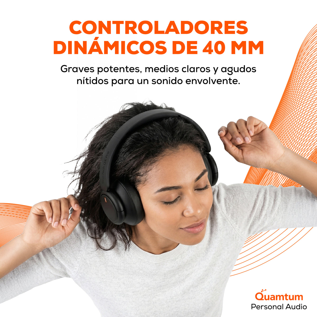 Quamtum Neo-Tech QX Pro — Audífonos Over-Ear Bluetooth con ANC y 50 hrs de batería