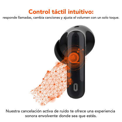 Quamtum Pro QA10 — Audífonos In-Ear Bluetooth con ANC 25 dB y Modo Gaming