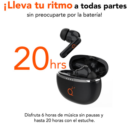 Quamtum Pro QA10 — Audífonos In-Ear Bluetooth con ANC 25 dB y Modo Gaming