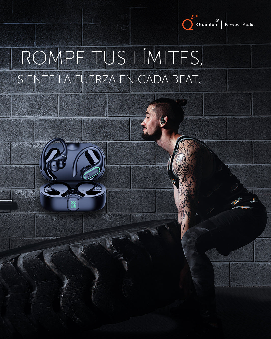 KIt Audífonos Deportivos Pro Sport X1 Bluetooth + Cable USB-A 60W 2 Metros| Quamtum