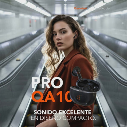Quamtum Pro QA10 — Audífonos In-Ear Bluetooth con ANC 25 dB y Modo Gaming