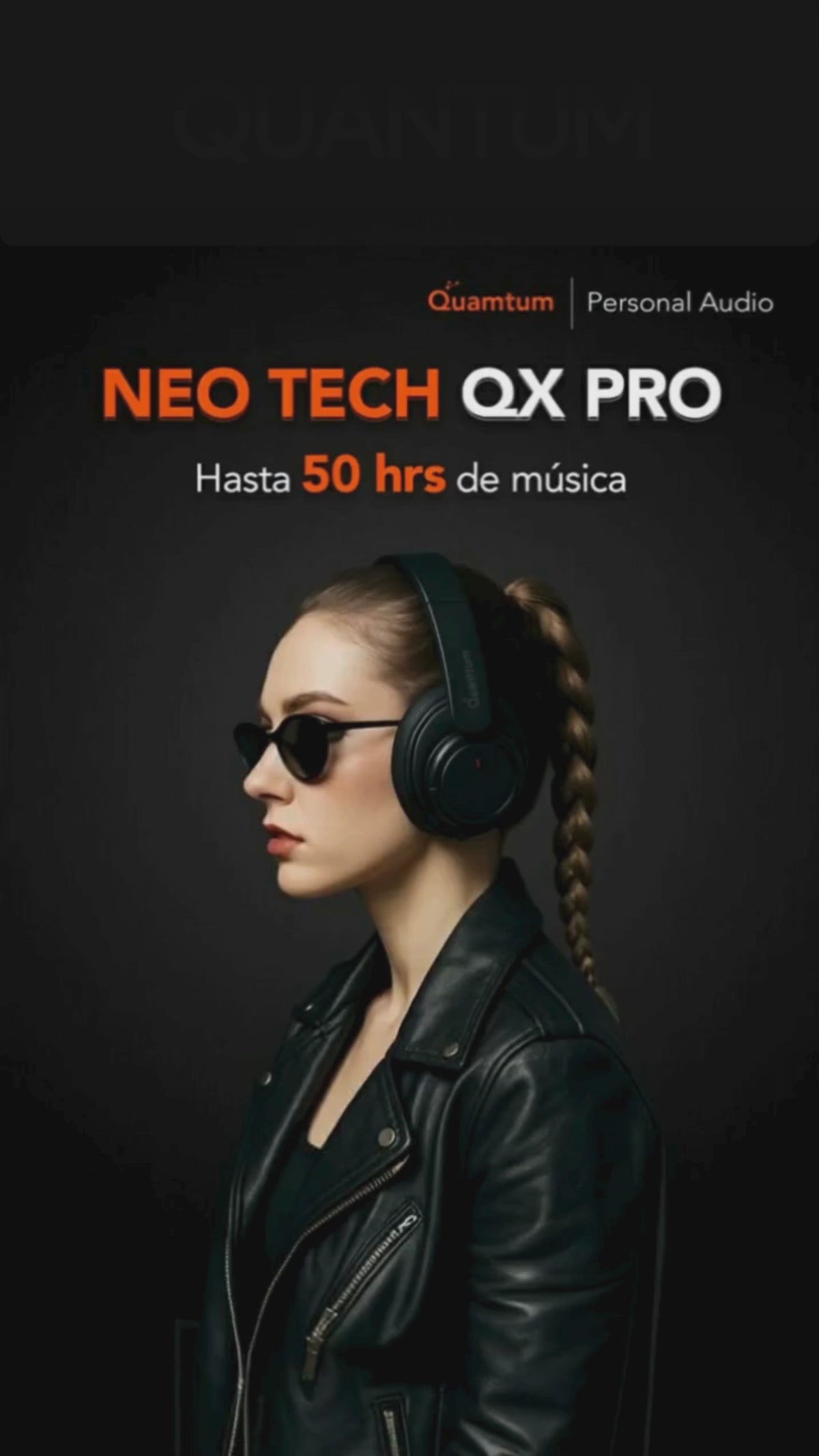 Quamtum Neo-Tech QX Pro — Audífonos Over-Ear Bluetooth con ANC y 50 hrs de batería