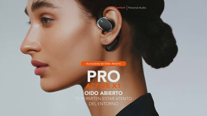 Quamtum Pro Active X1 — Audífonos Open-Ear Bluetooth con Conexión Dual y ENC